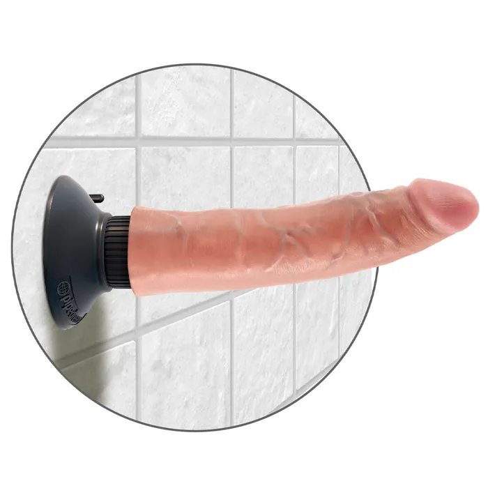 Pipedream Female Sex Toys King Cock Poseable 7 Vibrating Cock With Suction Cup