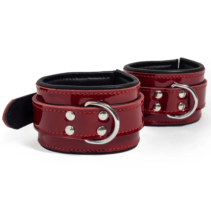 Restraints Zorba International Zorba Lockable Patent Leather Wrist Cuffs