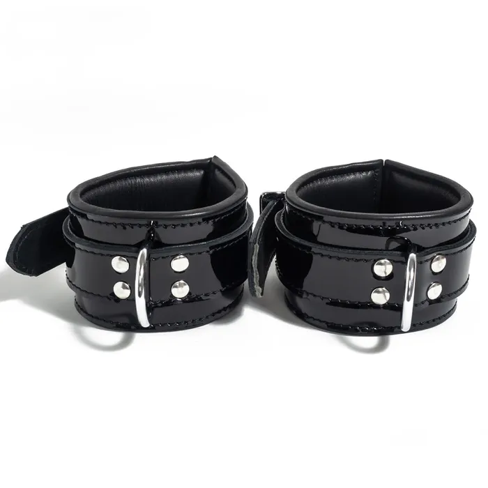 Restraints Zorba International Zorba Lockable Patent Leather Wrist Cuffs