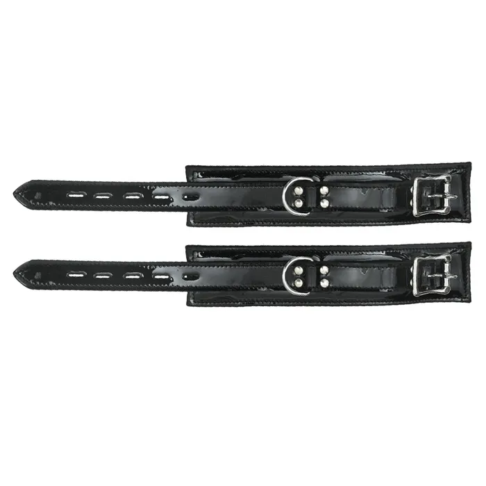Restraints Zorba International Zorba Lockable Patent Leather Wrist Cuffs